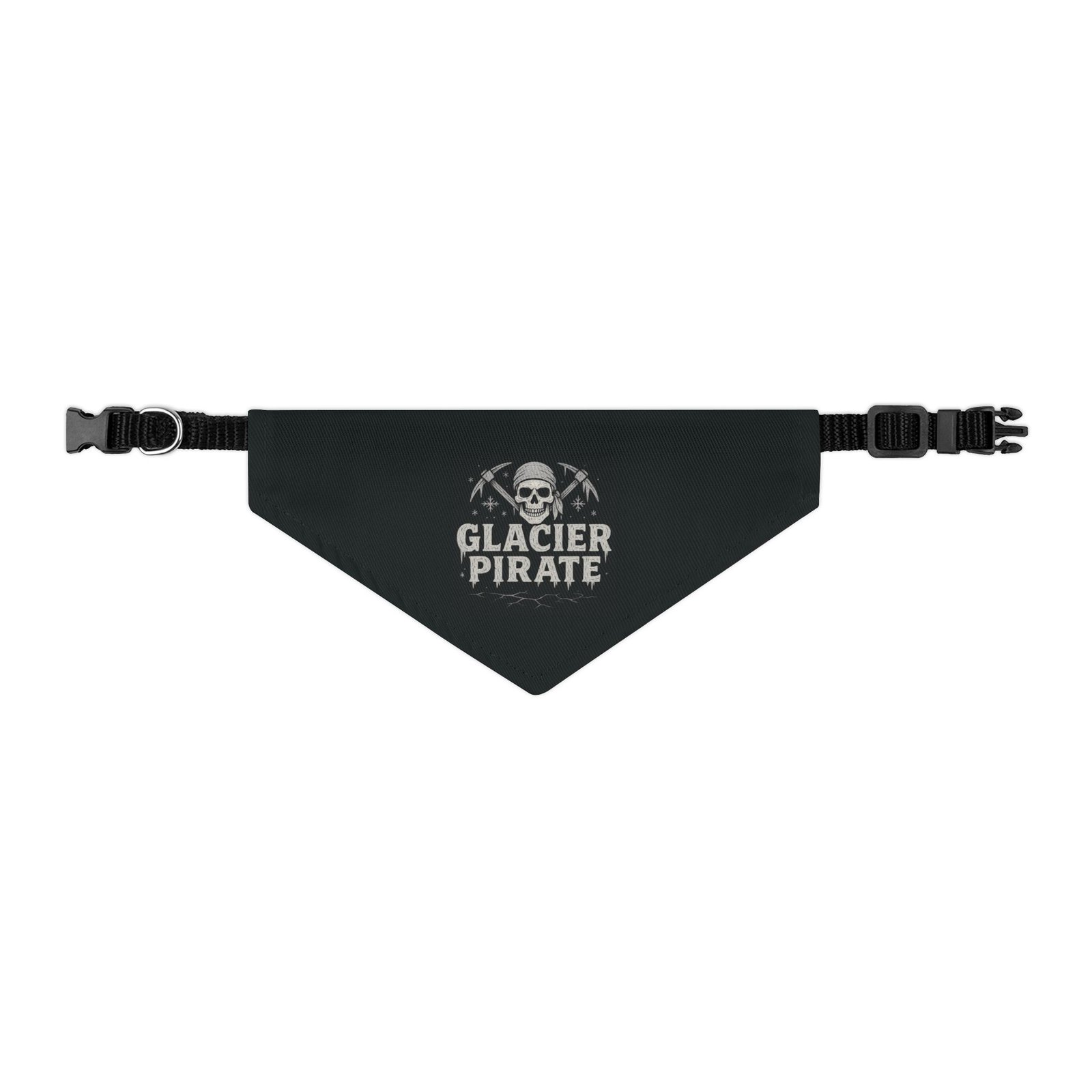 Pirate Pet Bandana Collar - Glacier Pirate Design for Dogs - White on Black - Image 6