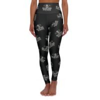 High Waisted Yoga Leggings - Trendy Workout Pants - Glacier Pirate Skull Ice Pick Pattern