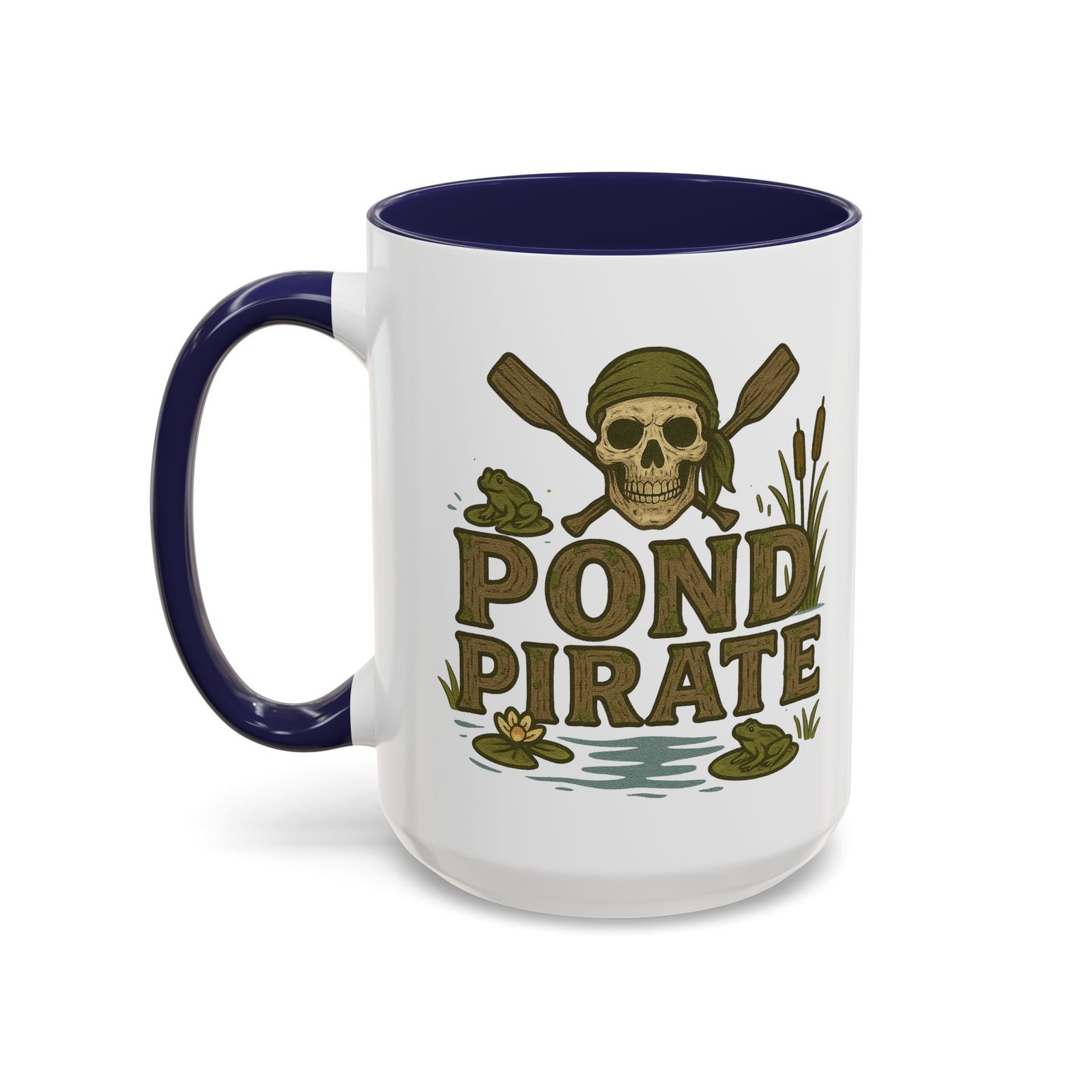 Accent Coffee Mug - 11 oz Or 15 oz - Pond Pirate Skull - Cup - Choice of Colors - Image 14