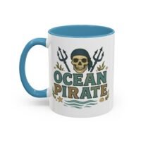 Copy of Copy of Accent Coffee Mug - 11 oz Or 15 oz - Ocean Pirate Skull - Cup - Choice of Colors