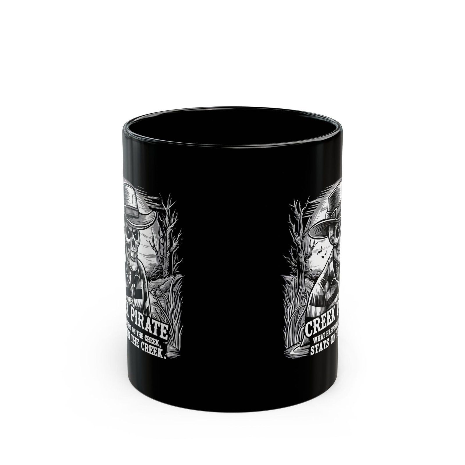 Lake Pirate Skull Coffee Mug - “What Happens on the Lake Stays on the Lake” Black Ceramic Cup - Image 10